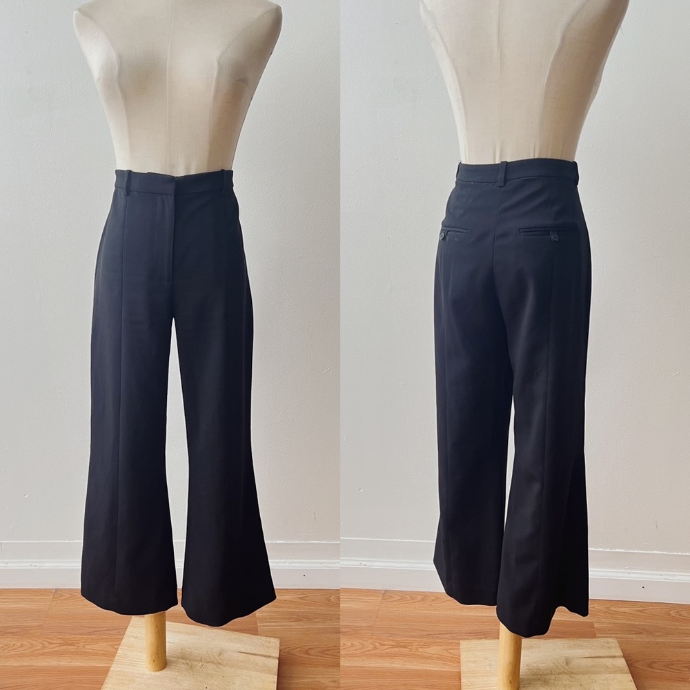 & OTHER STORIES Kick Flare High Rise Black Dress Trouser Pant Womens 8